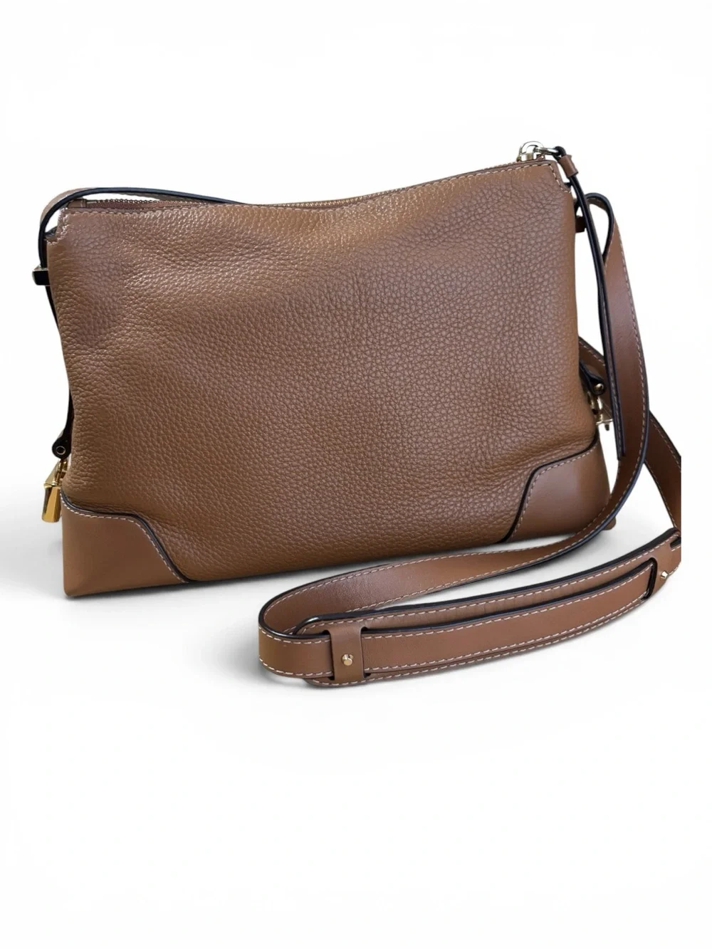 Michael Kors Crossbody Bag, Medium Crosby Tan Pebbled Leather & Dust Bag